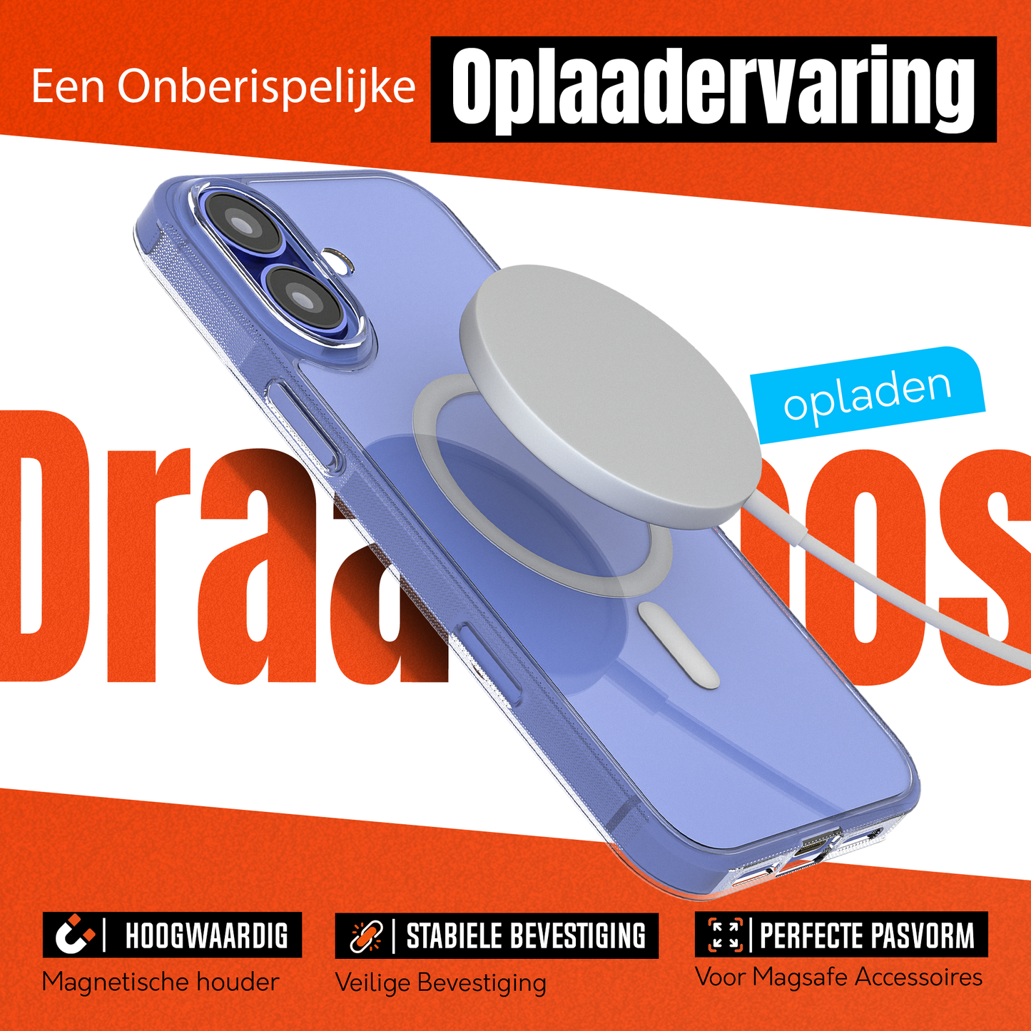My Case Transparant MagSafe Hoesje voor iPhone 16 – Slank, Sterk & MagSafe-Klaar
