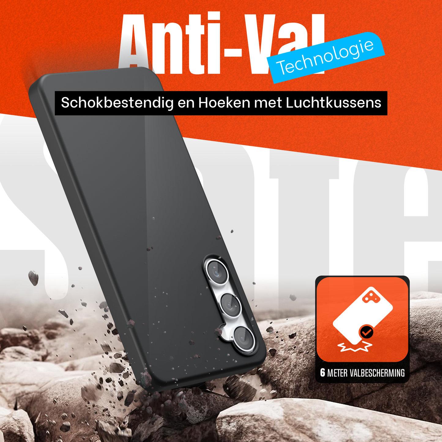 My Case Combo: Zwarte Siliconen Hoes met 2 Screenprotectors voor Samsung Galaxy S24 FE – Extra Veiligheid