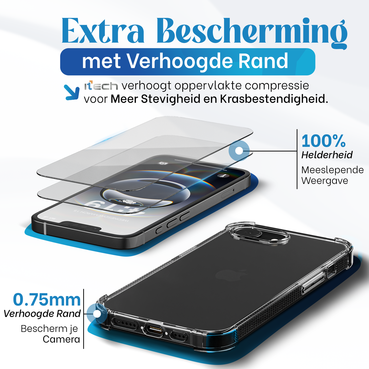 iTech COMBO voor iPhone 16e – Complete 2-in-1 Bescherming