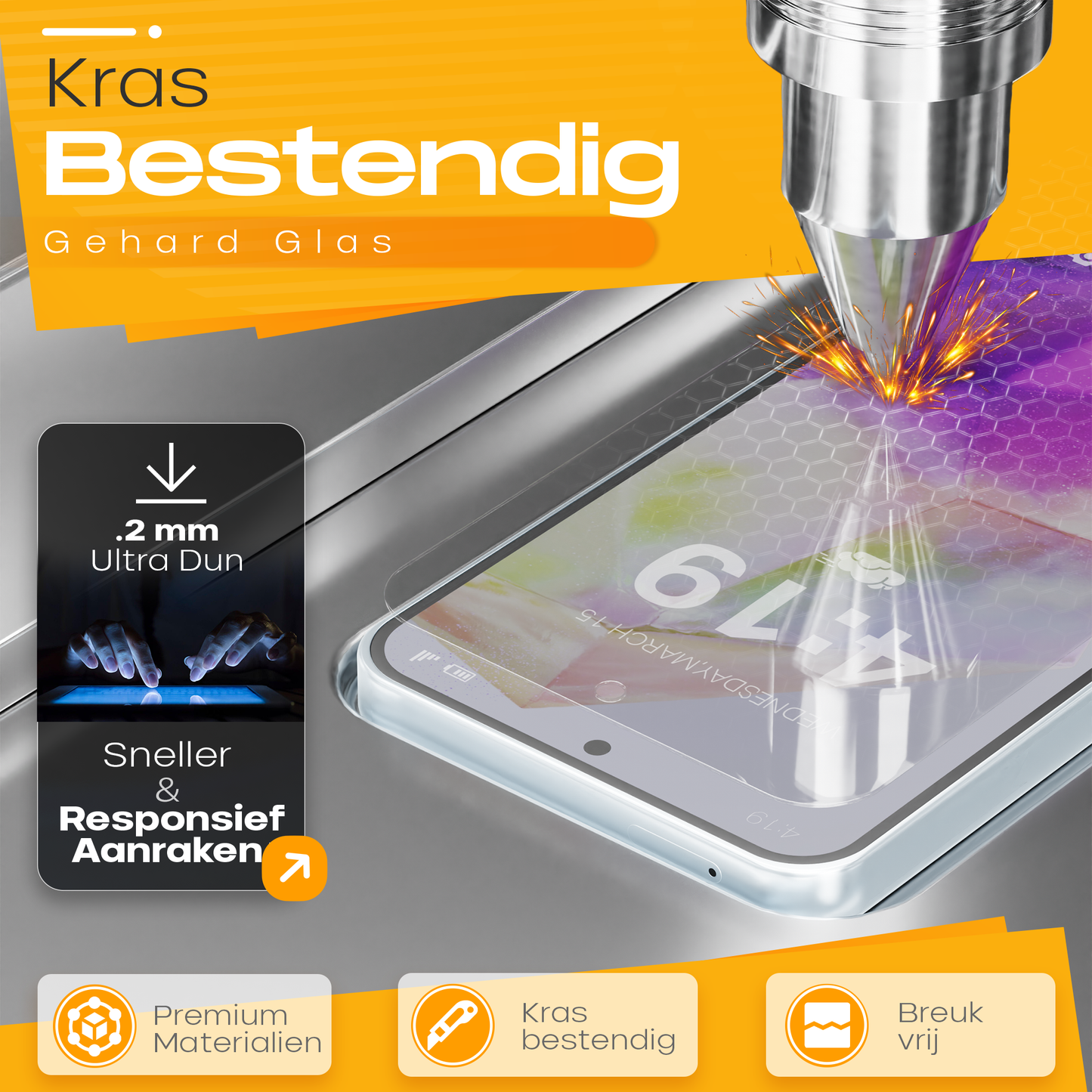 Solutionss4 Screenprotector voor Samsung Galaxy A35 – Case Vriendelijk