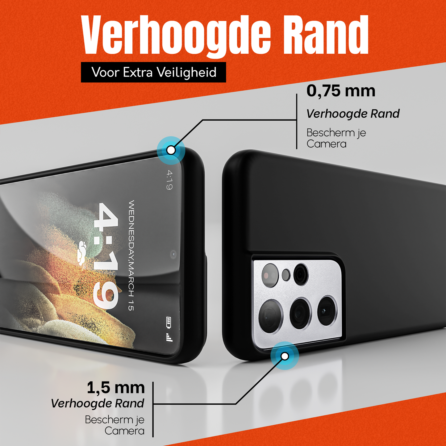 My Case Zwarte Siliconen Hoes voor Samsung Galaxy S21 Ultra – Slank Maar Beschermend