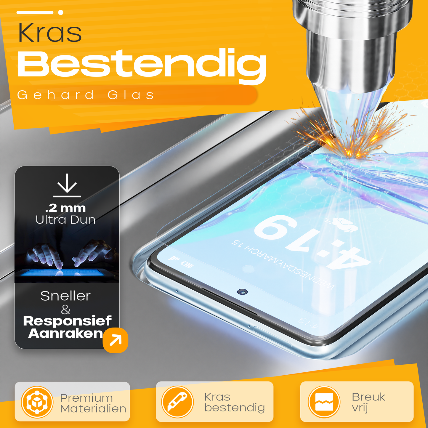 Solutionss4 Screenprotector voor Samsung Galaxy A53 – Case Vriendelijk