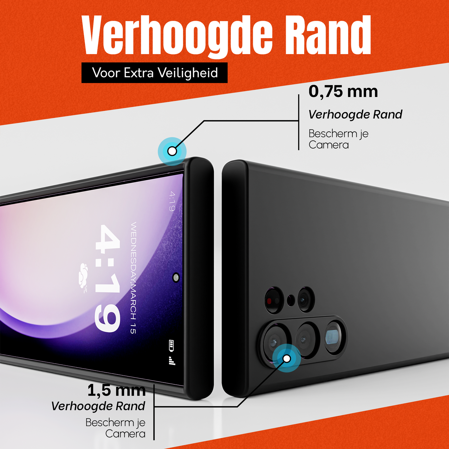 My Case Zwarte Siliconen Hoes voor Samsung Galaxy S23 Ultra – Slank Maar Beschermend