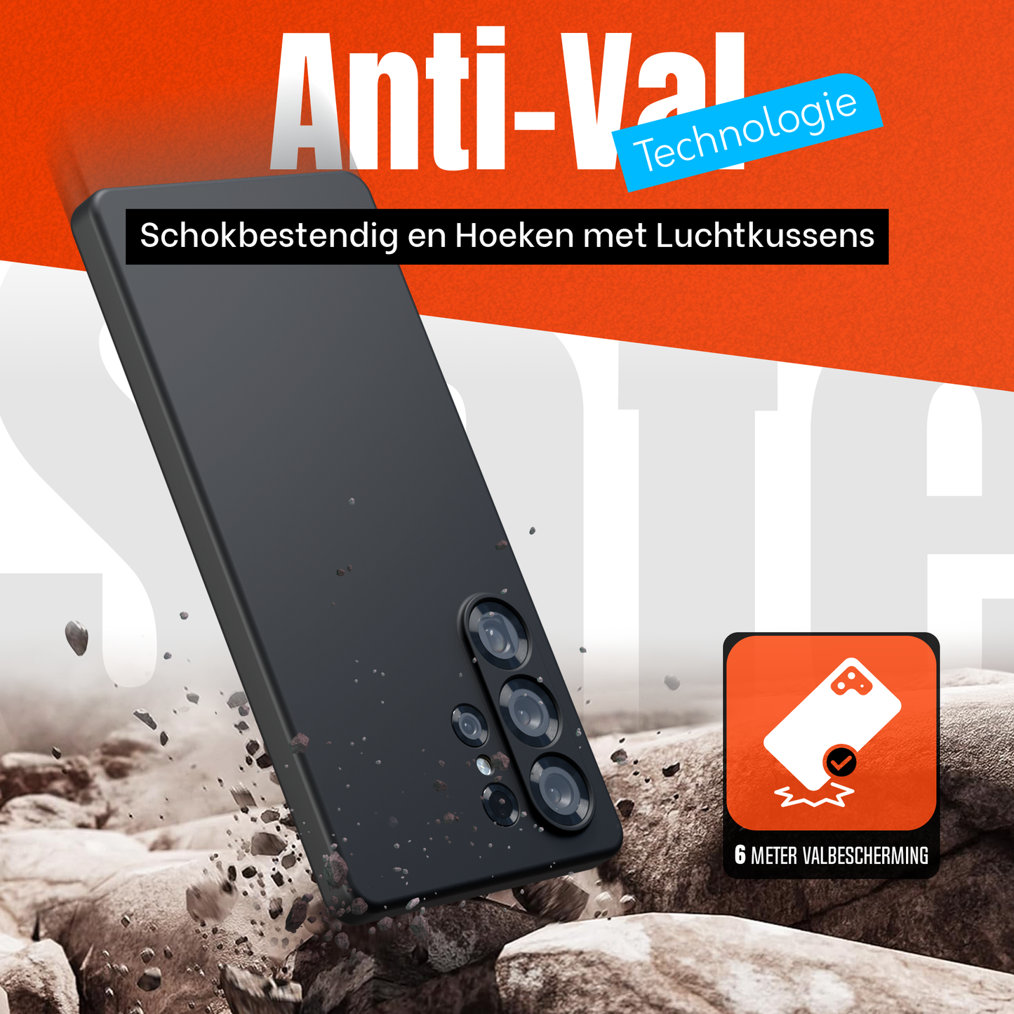 My Case Combo: Zwarte Siliconen Hoes met 2 Screenprotectors voor Samsung Galaxy S25 Ultra – Extra Veiligheid
