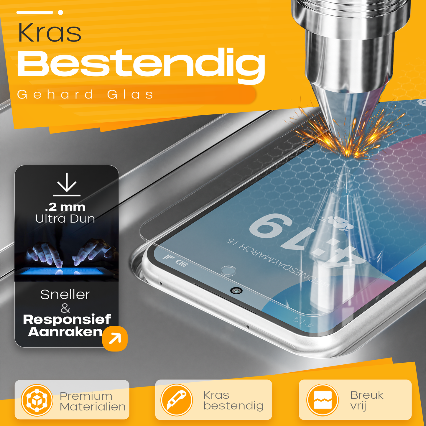 Solutionss4 Screenprotector voor Samsung Galaxy S24 FE  – Case Vriendelijk