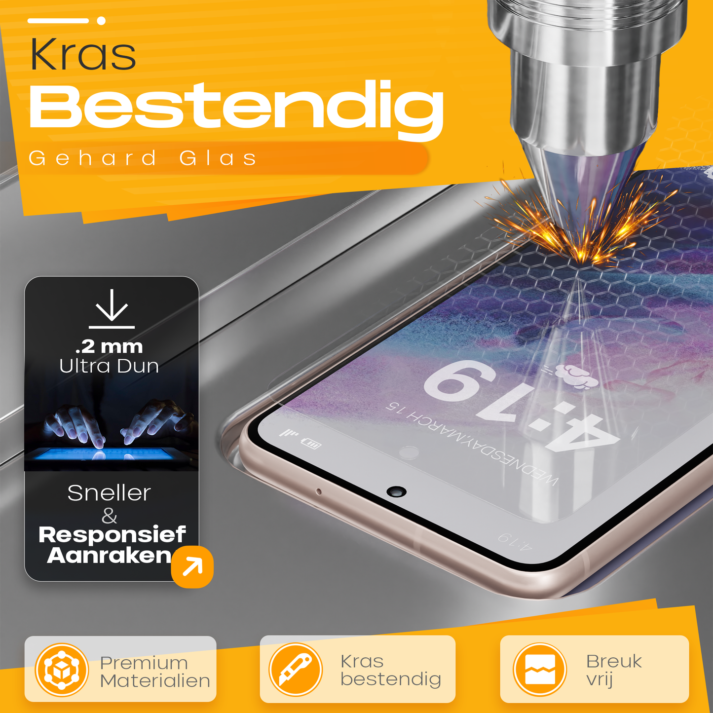 Solutionss4 Screenprotector voor Samsung Galaxy S21 Plus – Case Vriendelijk