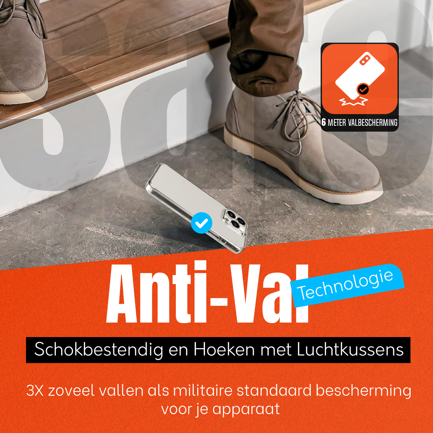 My Case Transparante Hoes voor iPhone 15 Pro – Langdurig Helder
