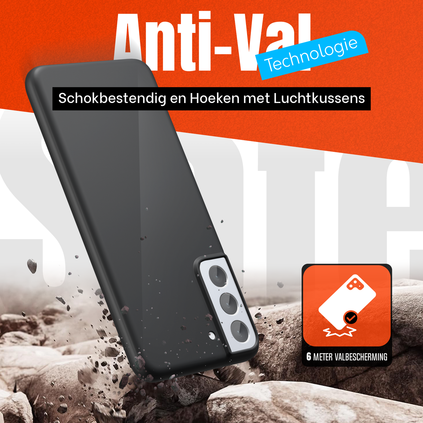 My Case Combo: Zwarte Siliconen Hoes met 2 Screenprotectors voor Samsung Galaxy S22 Plus – Extra Veiligheid
