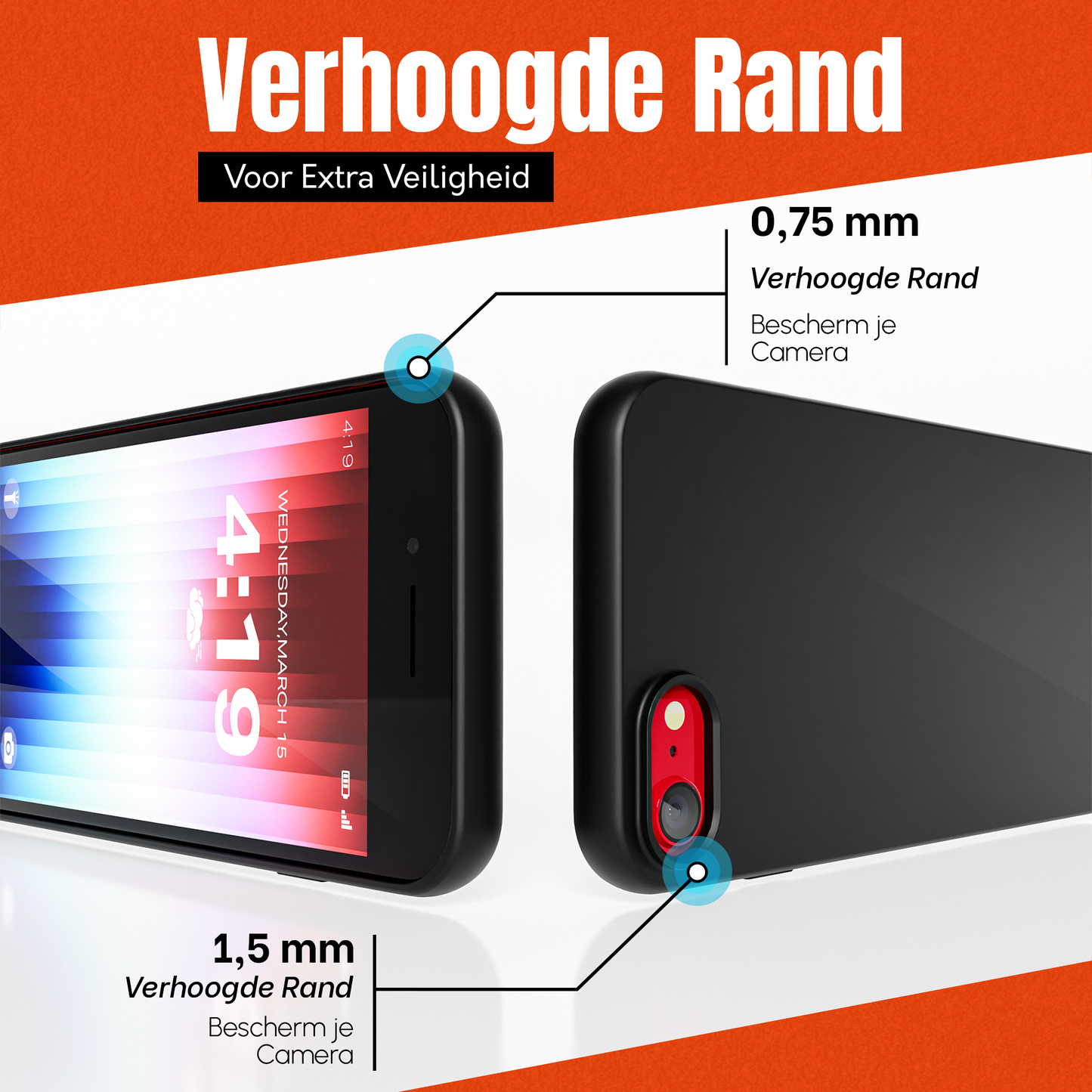 My Case Zwarte Siliconen Hoes voor iPhone SE 2022 – Slank Maar Beschermend