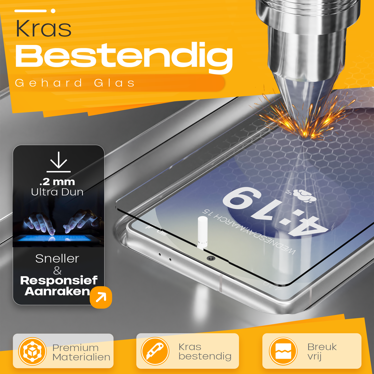 Solutionss4 Screenprotector voor Samsung Galaxy S25 Ultra  – Case Vriendelijk