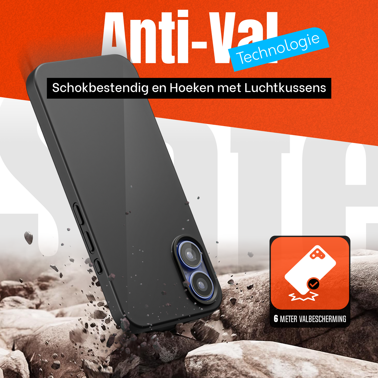 My Case Combo: Zwarte Siliconen Hoes met 2 Screenprotectors voor iPhone 16 – Extra Veiligheid