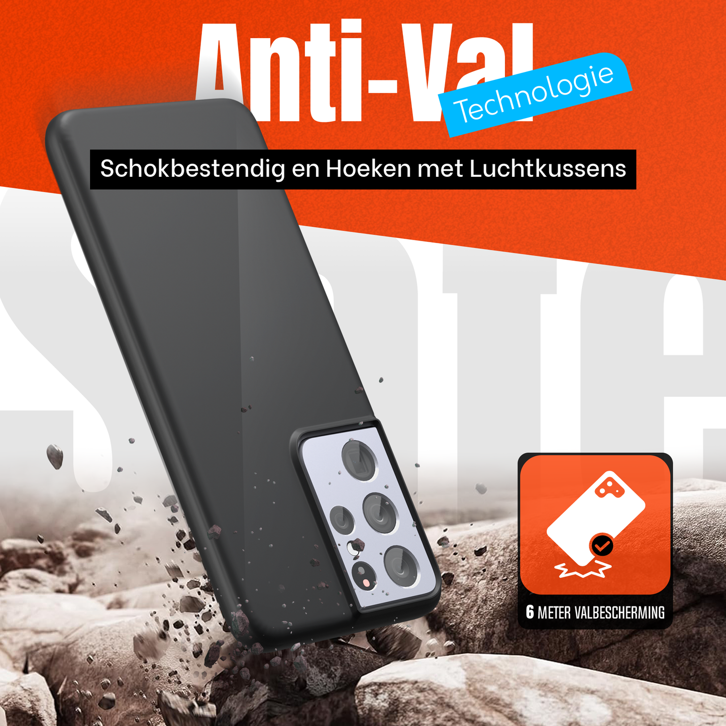 My Case Combo: Zwarte Siliconen Hoes met 2 Screenprotectors voor Samsung Galaxy S21 Ultra – Extra Veiligheid