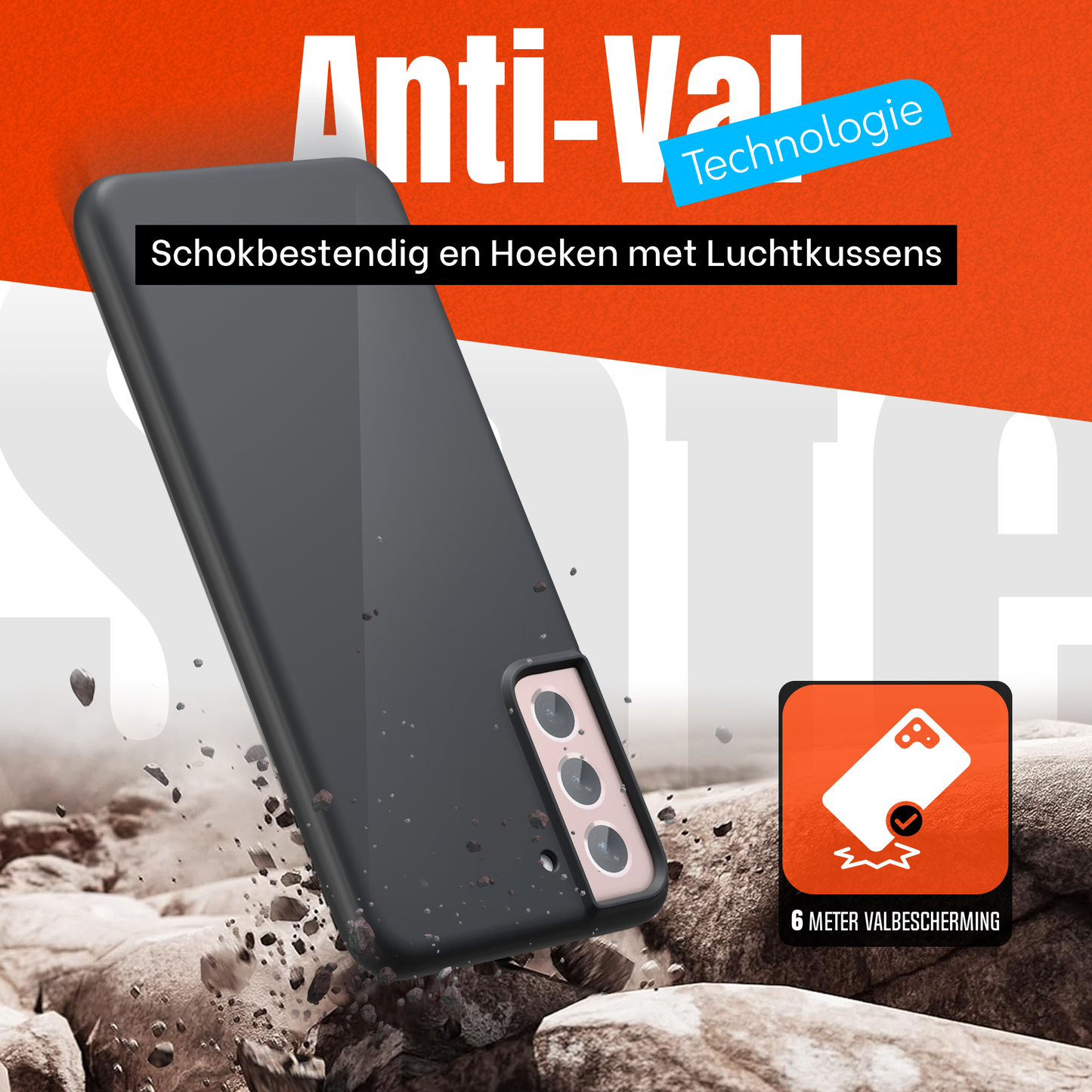 My Case Combo: Zwarte Siliconen Hoes met 2 Screenprotectors voor Samsung Galaxy S21 Plus – Extra Veiligheid