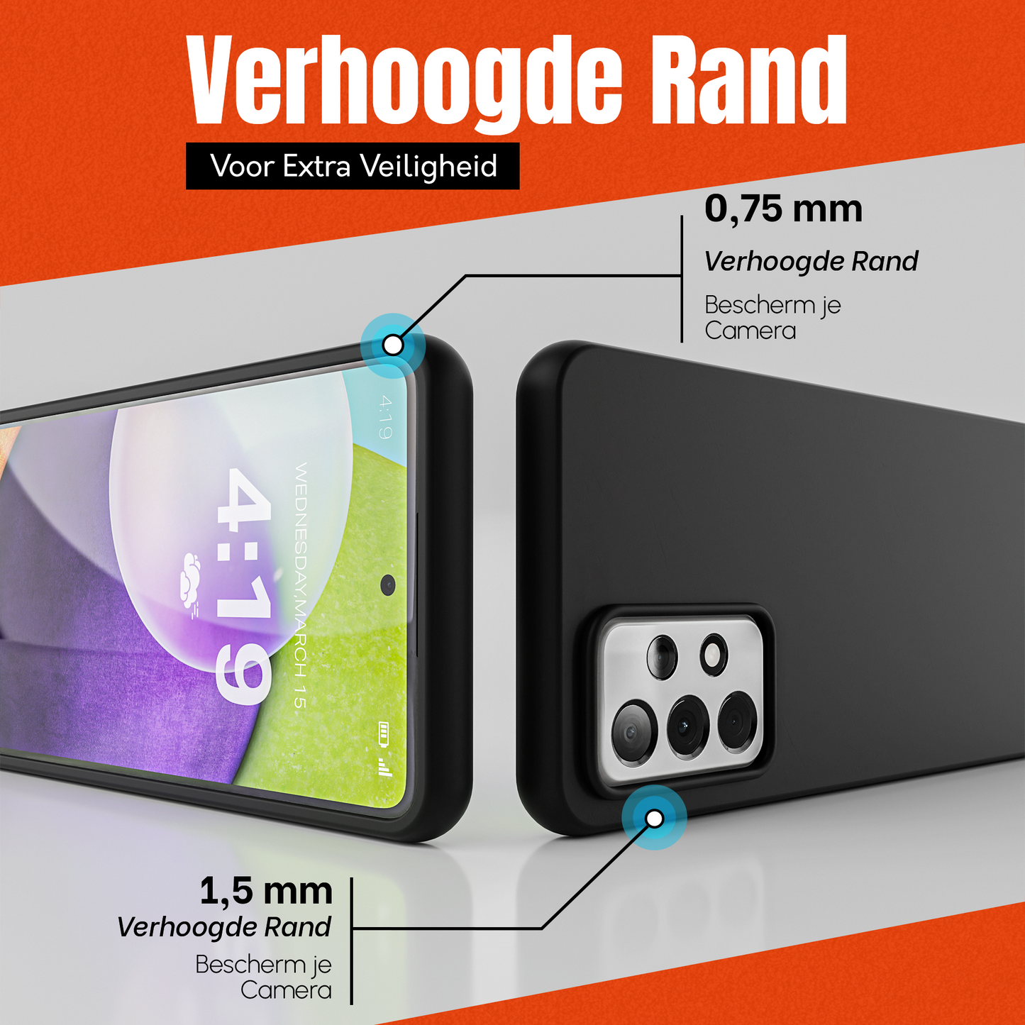 My Case Zwarte Siliconen Hoes voor Samsung Galaxy A52 – Slank Maar Beschermend
