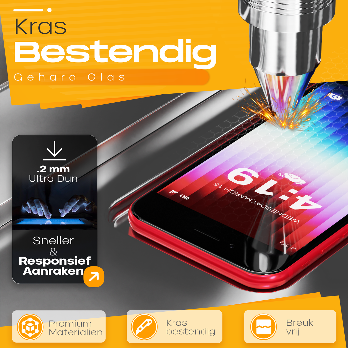 Solutionss4 Screenprotector voor iPhone SE 2022 – Case Vriendelijk