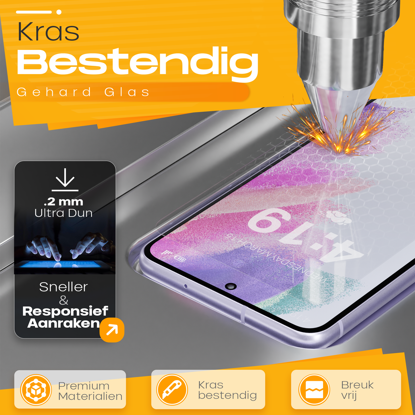 Solutionss4 Screenprotector voor Samsung Galaxy S21 FE – Case Vriendelijk