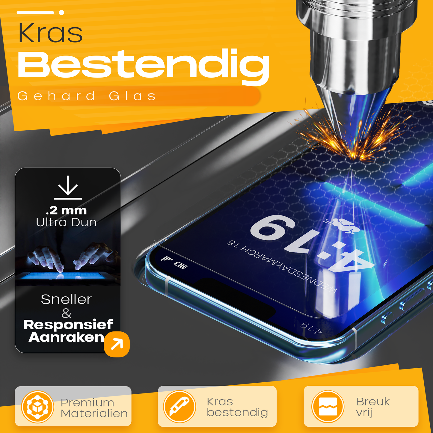 Solutionss4 Screenprotector voor iPhone 13 Pro Max – Case Vriendelijk