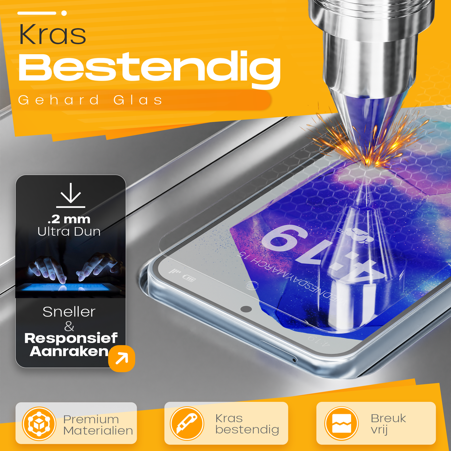 Solutionss4 Screenprotector voor Samsung Galaxy A55 – Case Vriendelijk