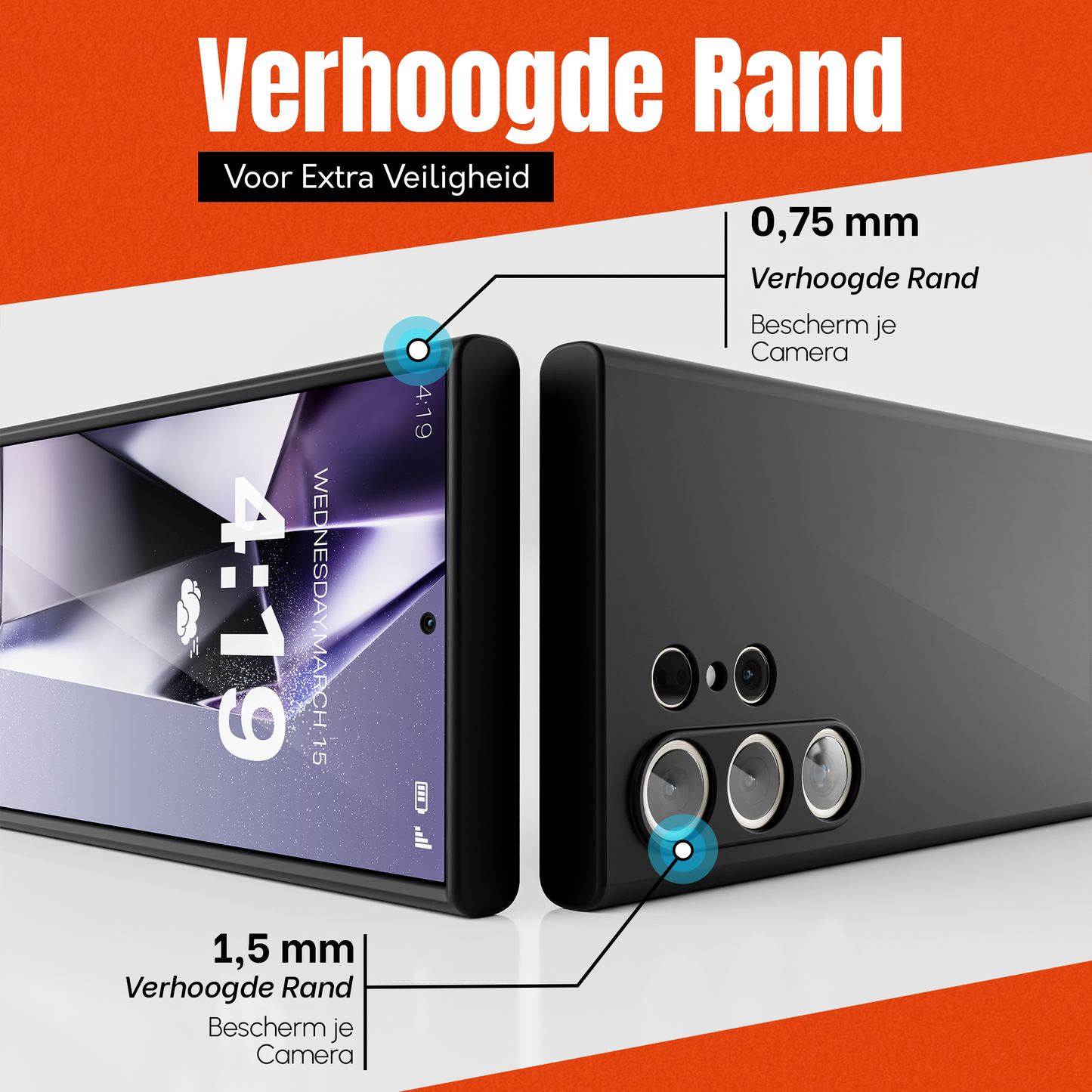My Case Zwarte Siliconen Hoes voor Samsung Galaxy S24 Ultra – Slank Maar Beschermend