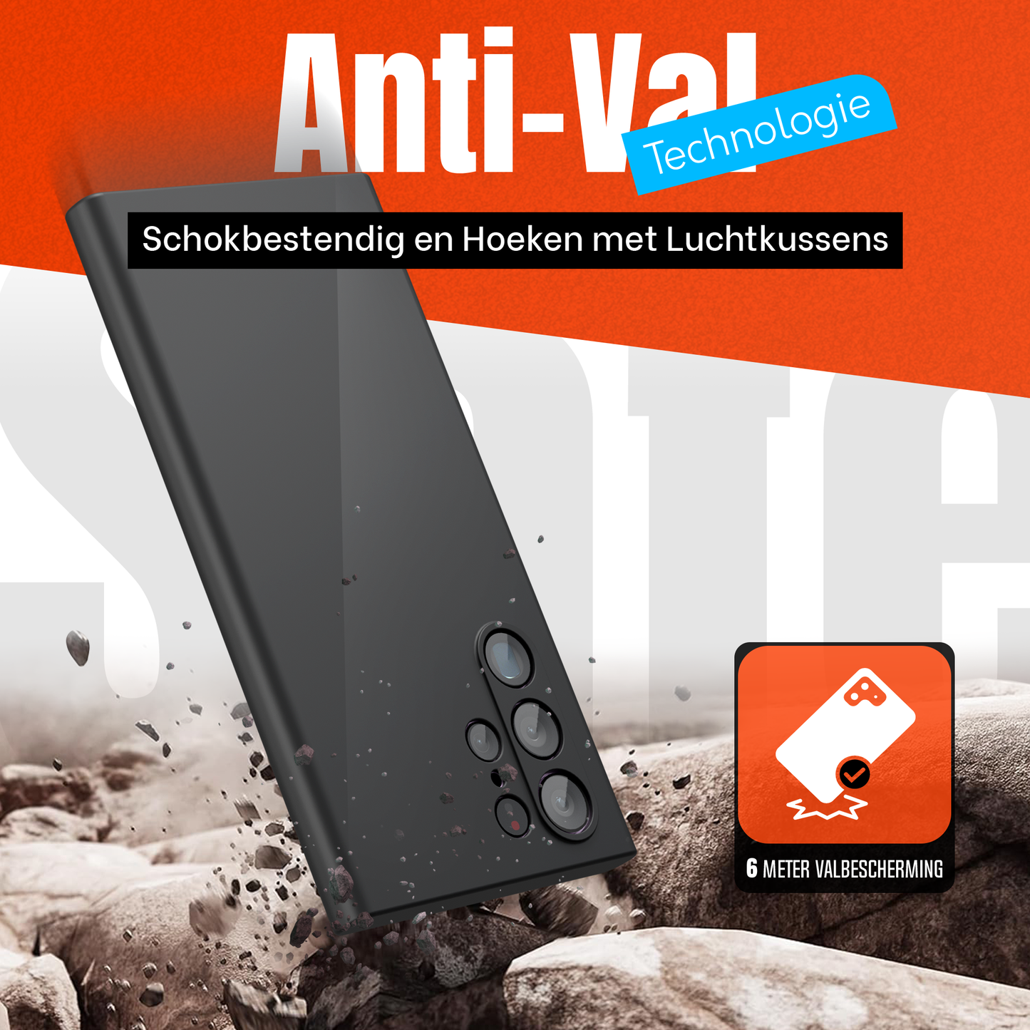 My Case Combo: Zwarte Siliconen Hoes met 2 Screenprotectors voor Samsung Galaxy S23 Ultra – Extra Veiligheid