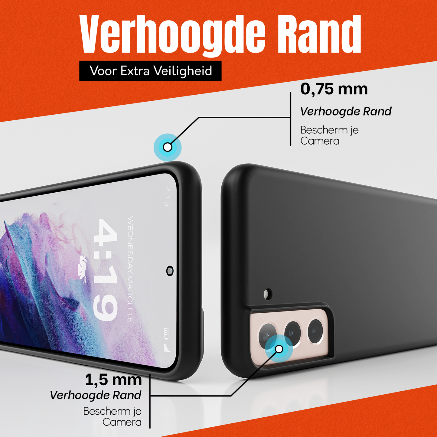 My Case Zwarte Siliconen Hoes voor Samsung Galaxy S21 – Slank Maar Beschermend