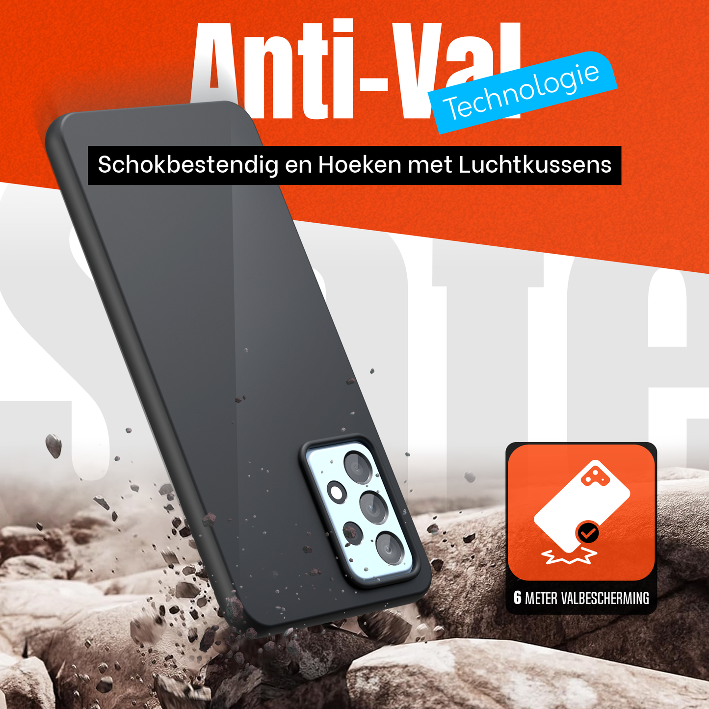 My Case Combo: Zwarte Siliconen Hoes met 2 Screenprotectors voor Samsung Galaxy A53 – Extra Veiligheid
