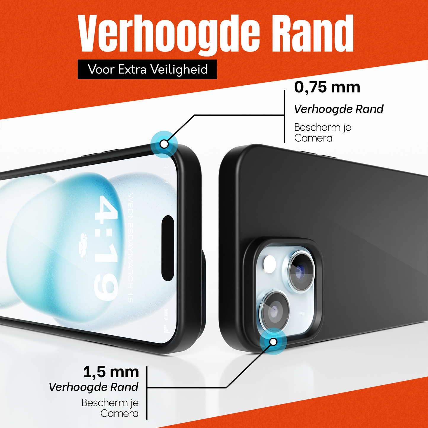 My Case Zwarte Siliconen Hoes voor iPhone 15 Plus – Slank Maar Beschermend