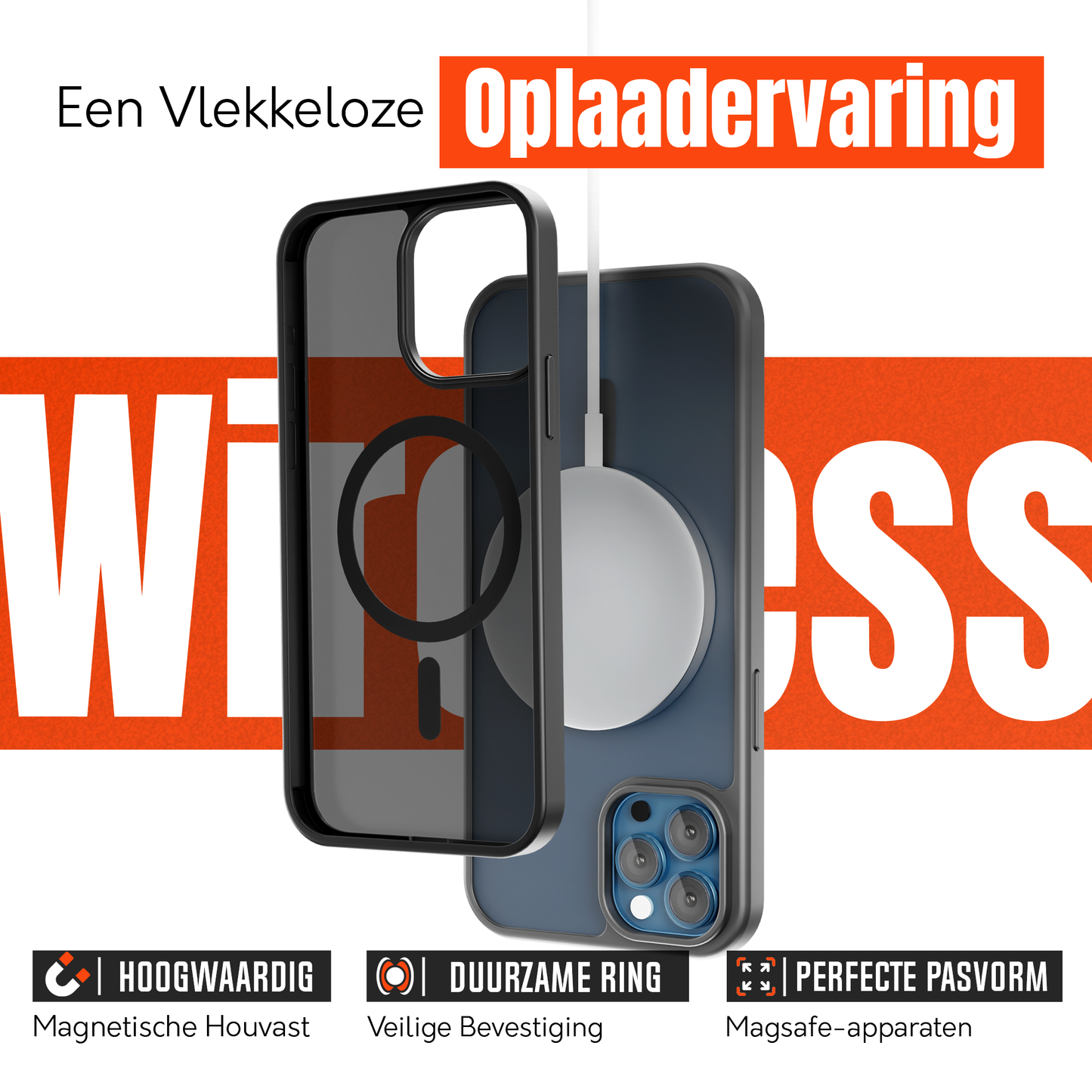 My Case Zwart MagSafe Hoesje geschikt voor iPhone 12 Pro Max – Slank, Sterk & MagSafe-Klaar