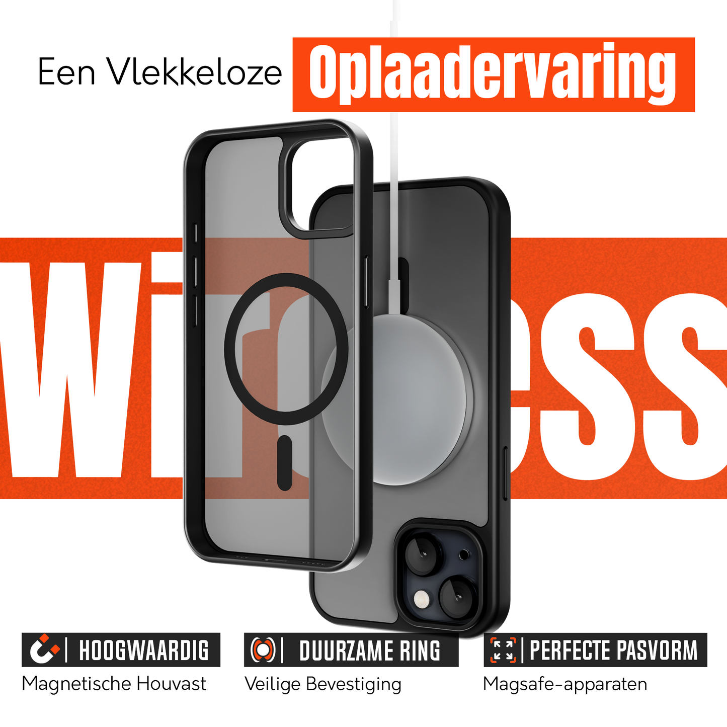 My Case Zwart MagSafe Hoesje geschikt voor iPhone 13 Mini – Slank, Sterk & MagSafe-Klaar