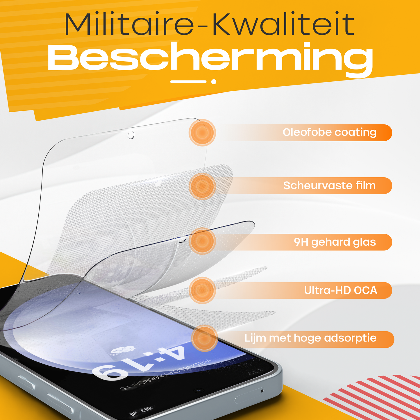 Solutionss4 Screenprotector voor Samsung Galaxy S23 FE – Case Vriendelijk