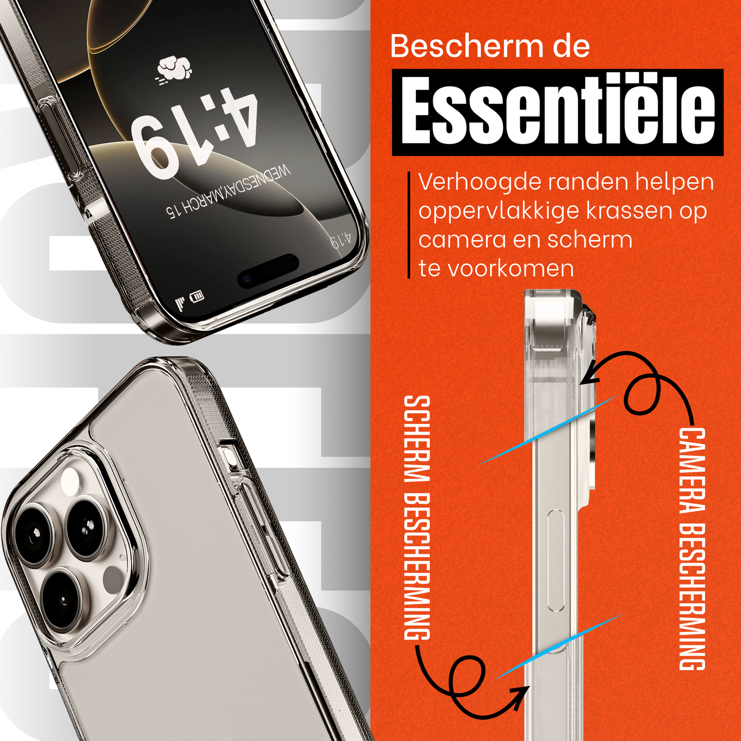 My Case Transparante Hoes voor iPhone 16 Pro – Langdurig Helder