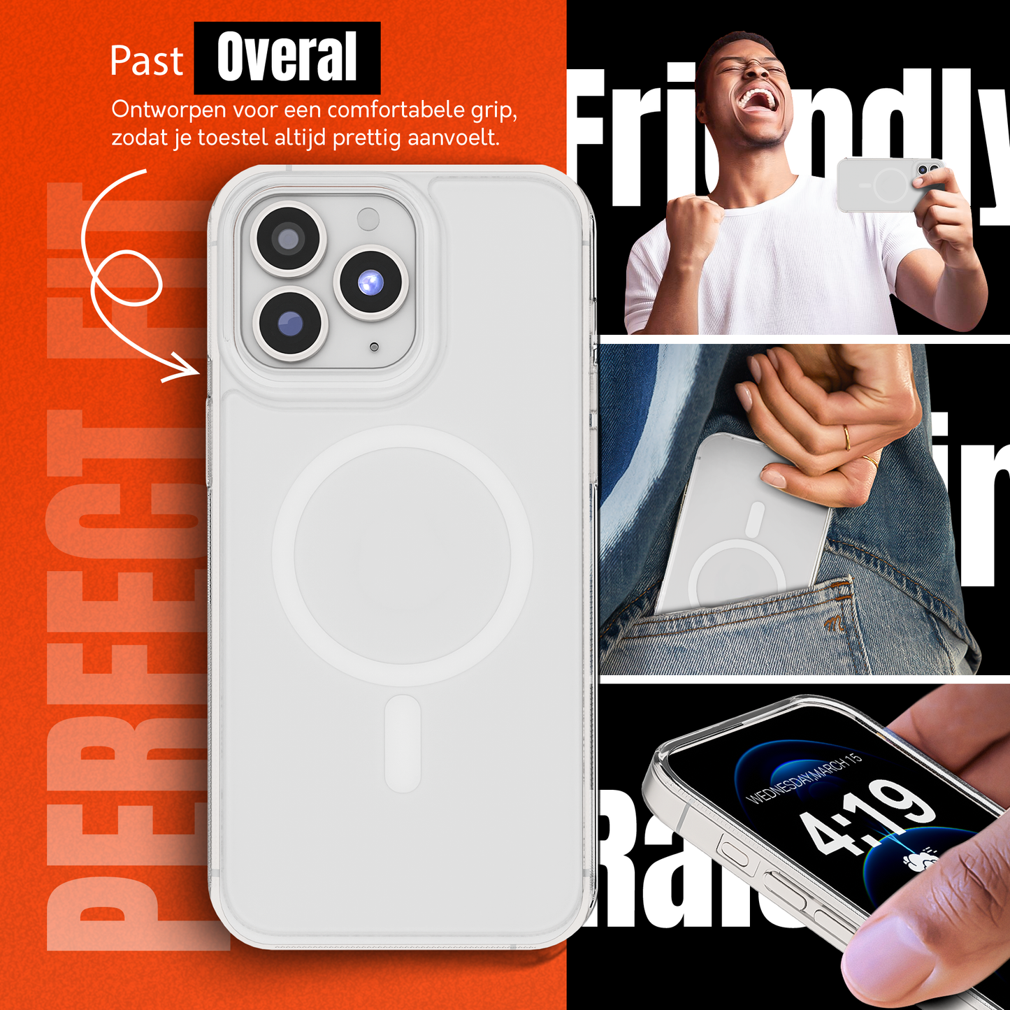 My Case Transparant MagSafe Hoesje voor iPhone 12 Pro Max – Slank, Sterk & MagSafe-Klaar