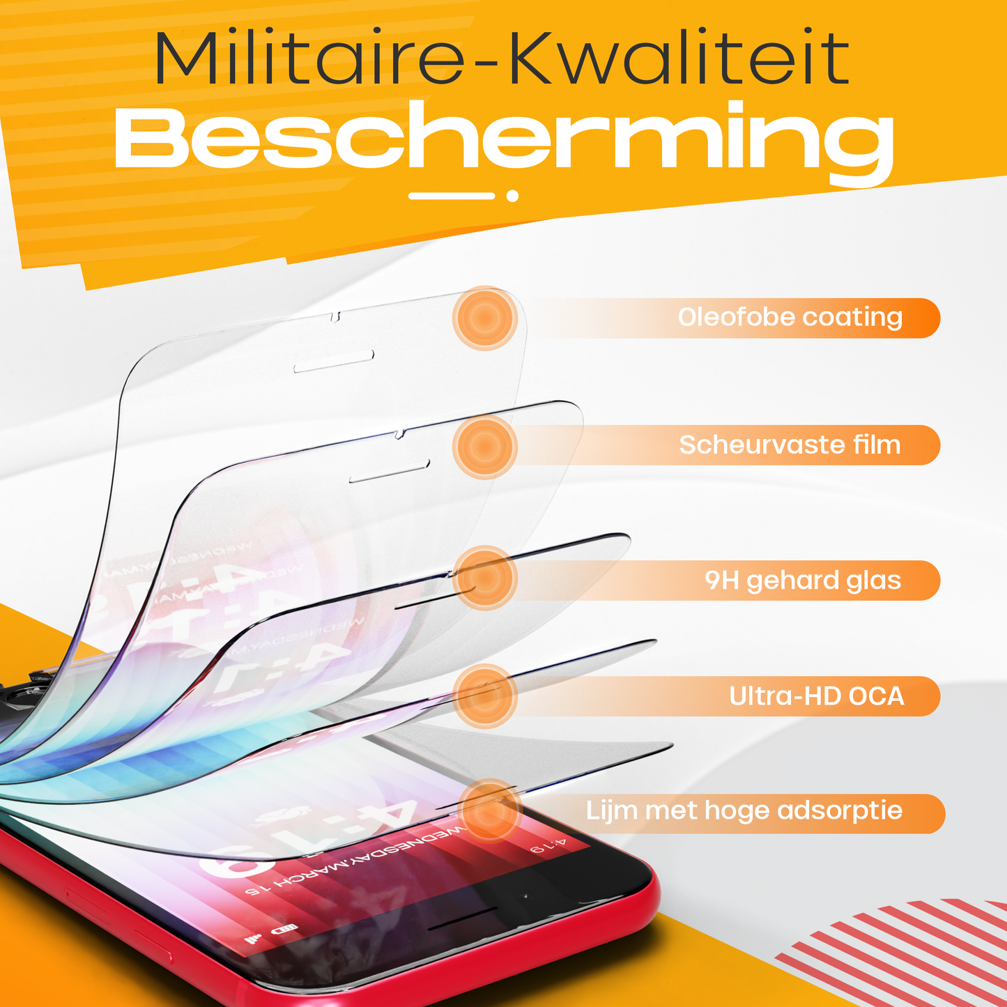 Solutionss4 Screenprotector voor iPhone SE 2022 – Case Vriendelijk