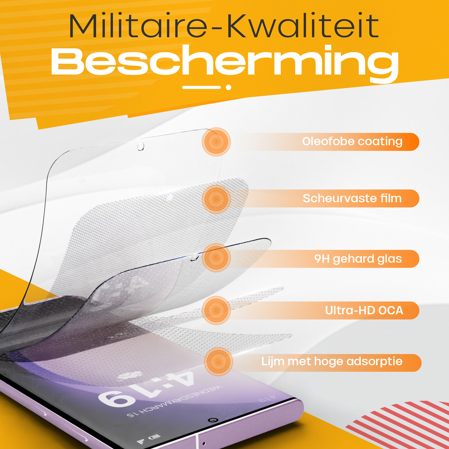 Solutionss4 Screenprotector voor Samsung Galaxy S23 Ultra  – Case Vriendelijk