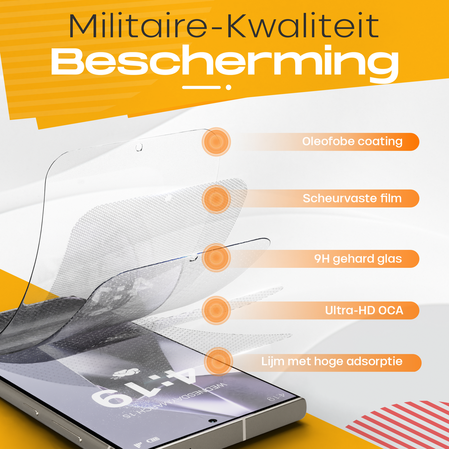 Solutionss4 Screenprotector voor Samsung Galaxy S24 Ultra – Case Vriendelijk