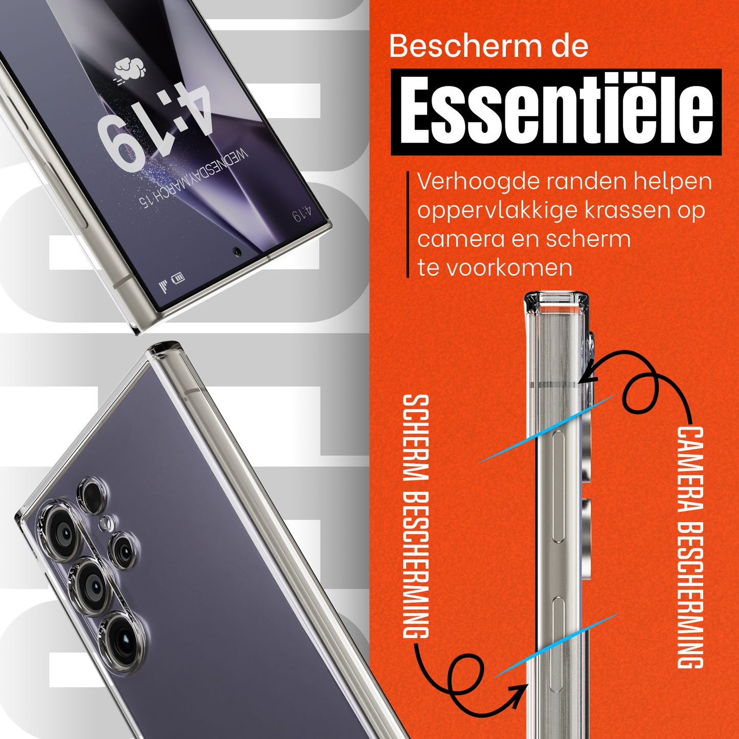My Case Transparante Hoes voor Samsung Galaxy S24 Ultra – Langdurig Helder