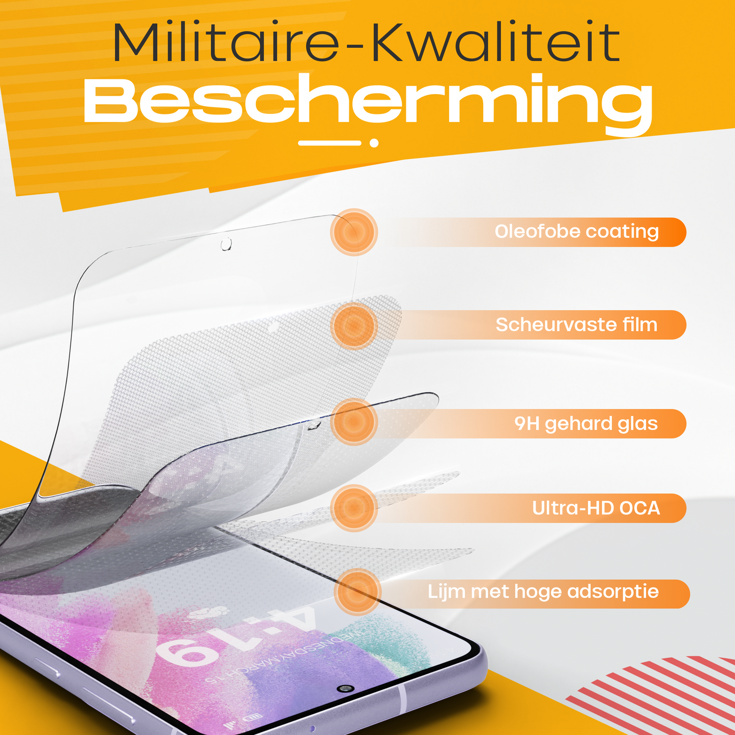 Solutionss4 Screenprotector voor Samsung Galaxy S21 FE – Case Vriendelijk