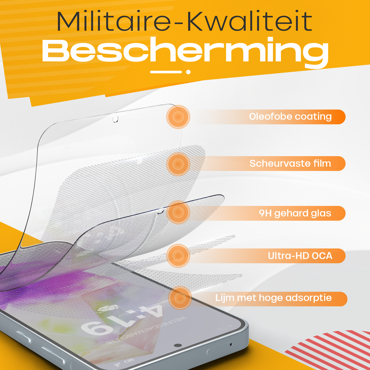 Solutionss4 Screenprotector voor Samsung Galaxy A35 – Case Vriendelijk