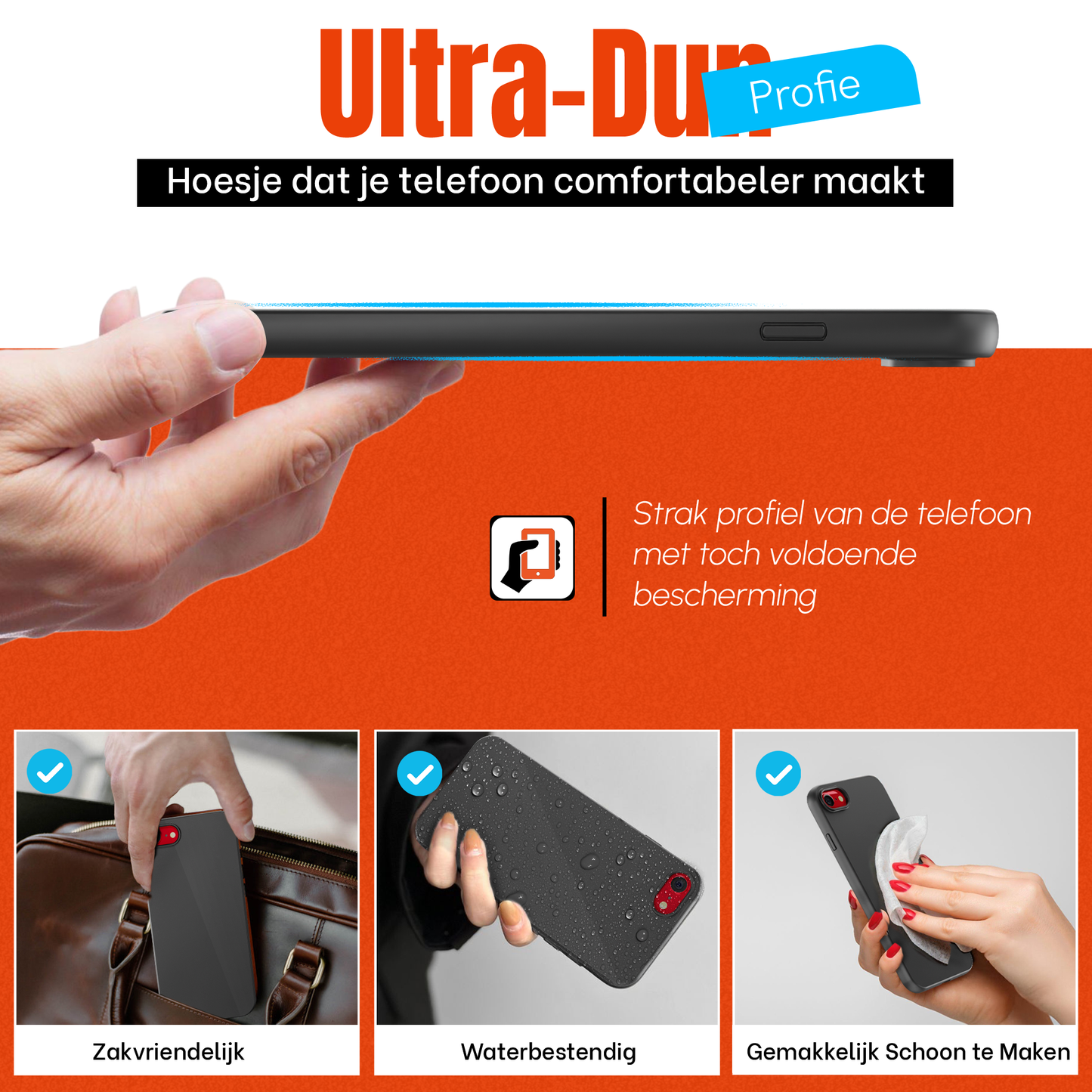 My Case Zwarte Siliconen Hoes voor iPhone SE 2022 – Slank Maar Beschermend