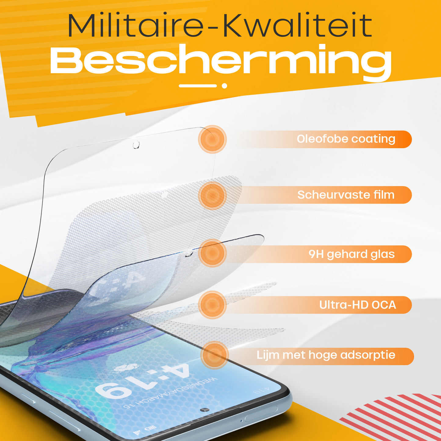 Solutionss4 Screenprotector voor Samsung Galaxy A53 – Case Vriendelijk