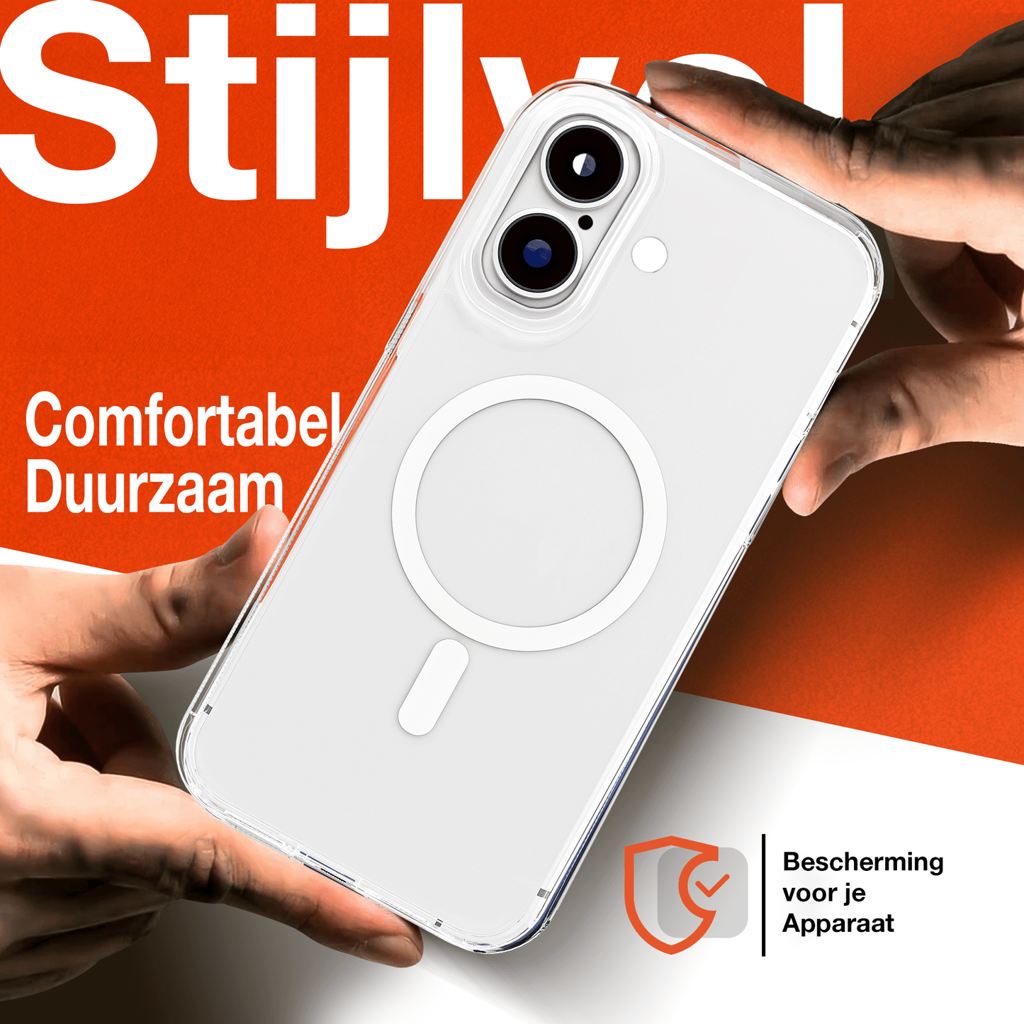 My Case Transparant MagSafe Hoesje voor iPhone 16 plus – Slank, Sterk & MagSafe-Klaar