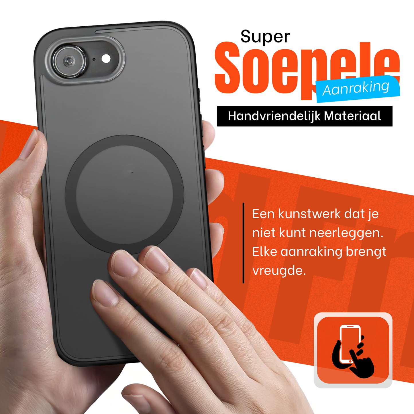 My Case Zwart MagSafe Hoesje voor iPhone 16E – Slank & Sterk Telefoonhoesje