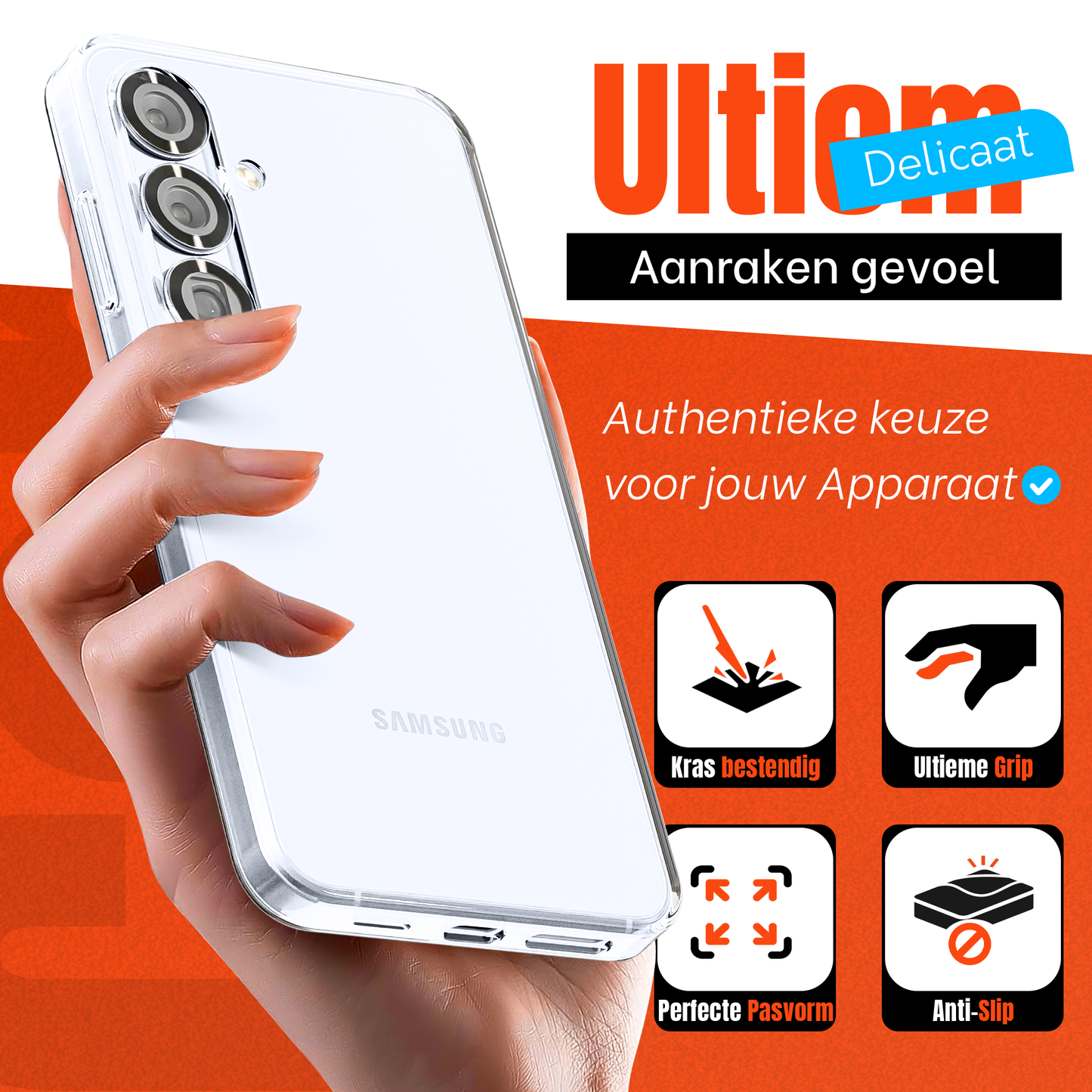 Samsung S25 Plus Hoesje – Shockproof Transparant Bumper Case | My Case
