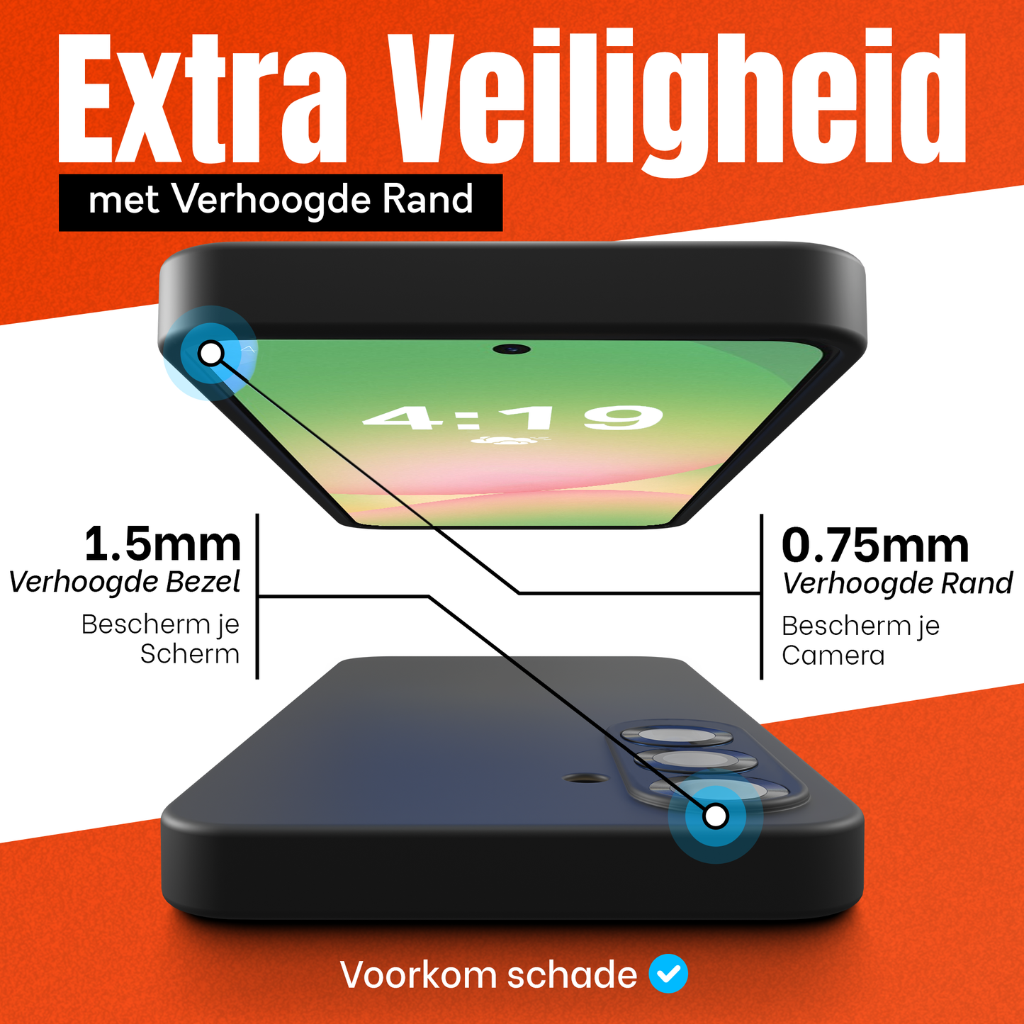 Samsung A56 Hoesje Zwart - 2x Screenprotector – Anti-Shock Case + Beschermglas