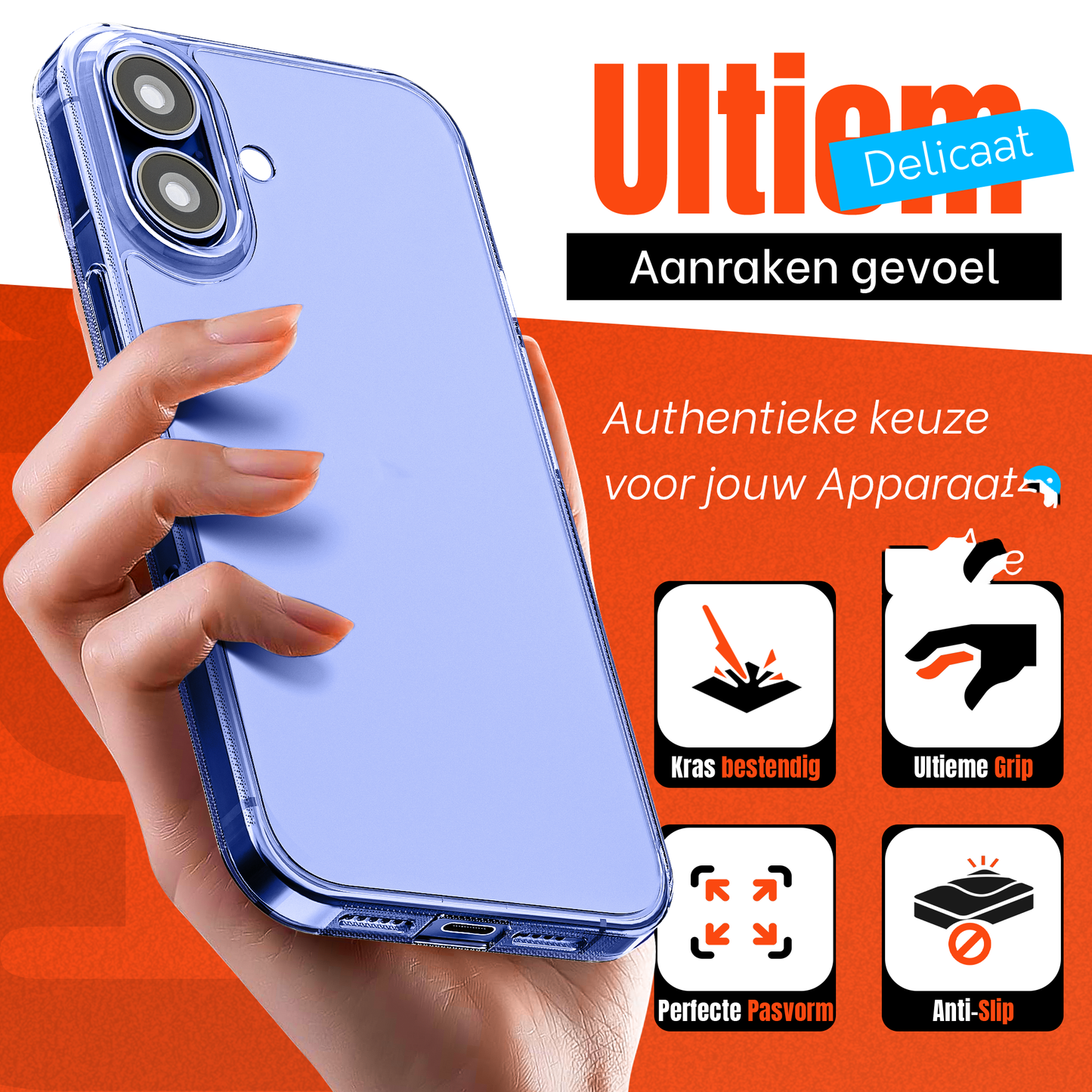 My Case Transparante Hoesje voor Apple iPhone 16 Plus – Langdurig Helder