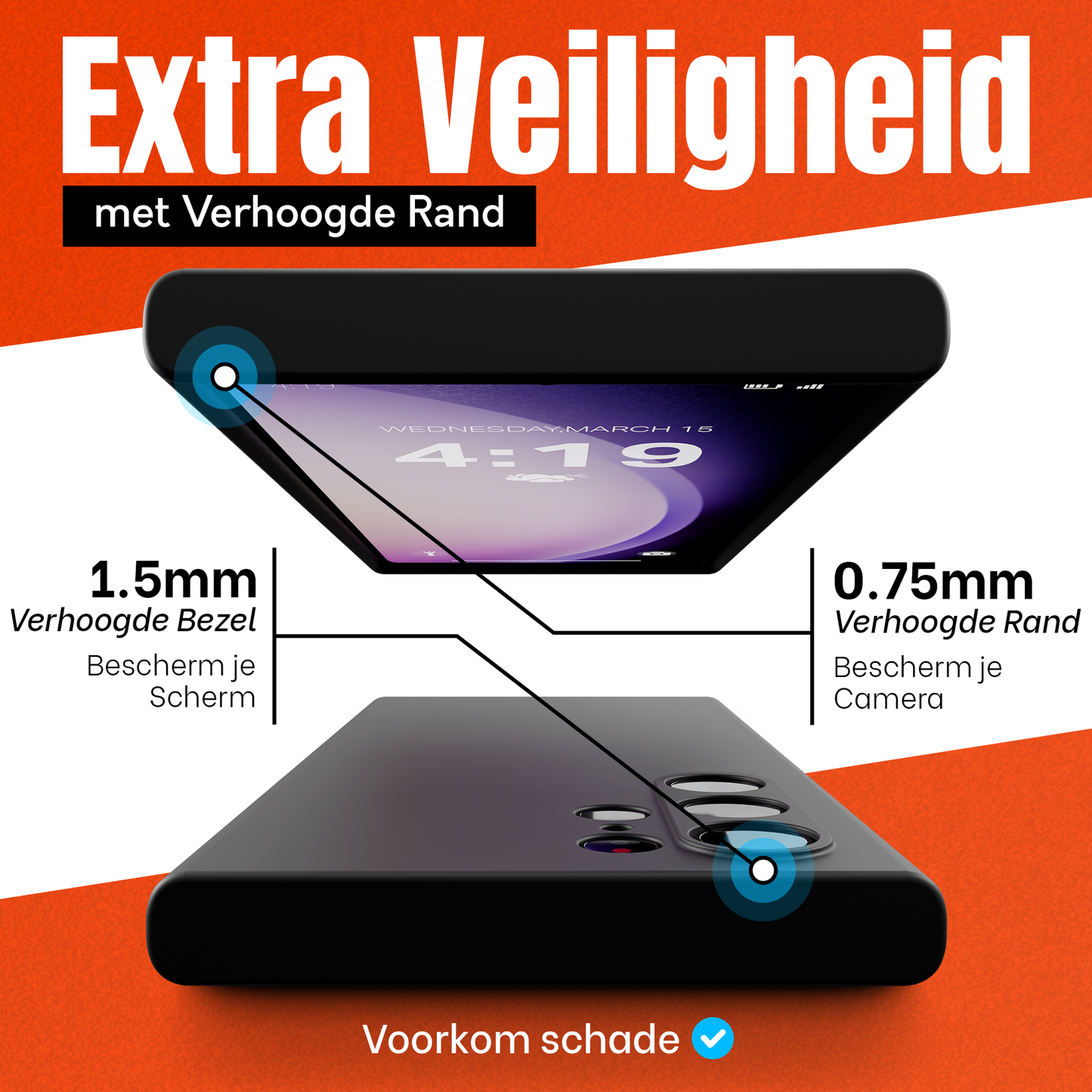 My Case Combo: Zwarte Siliconen Hoes met 2 Screenprotectors voor Samsung Galaxy S23 Ultra – Extra Veiligheid