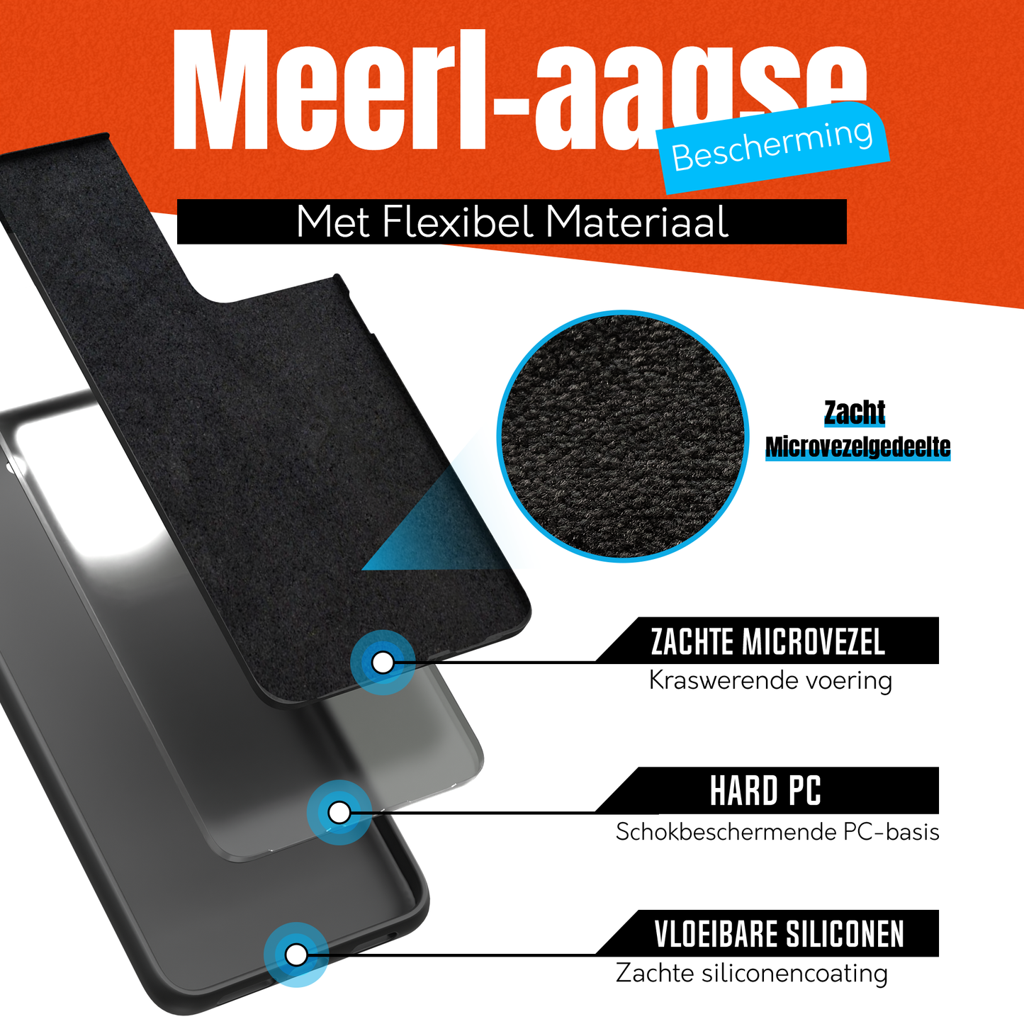 My Case Zwarte Siliconen Hoes voor Samsung Galaxy S21 Ultra – Slank Maar Beschermend