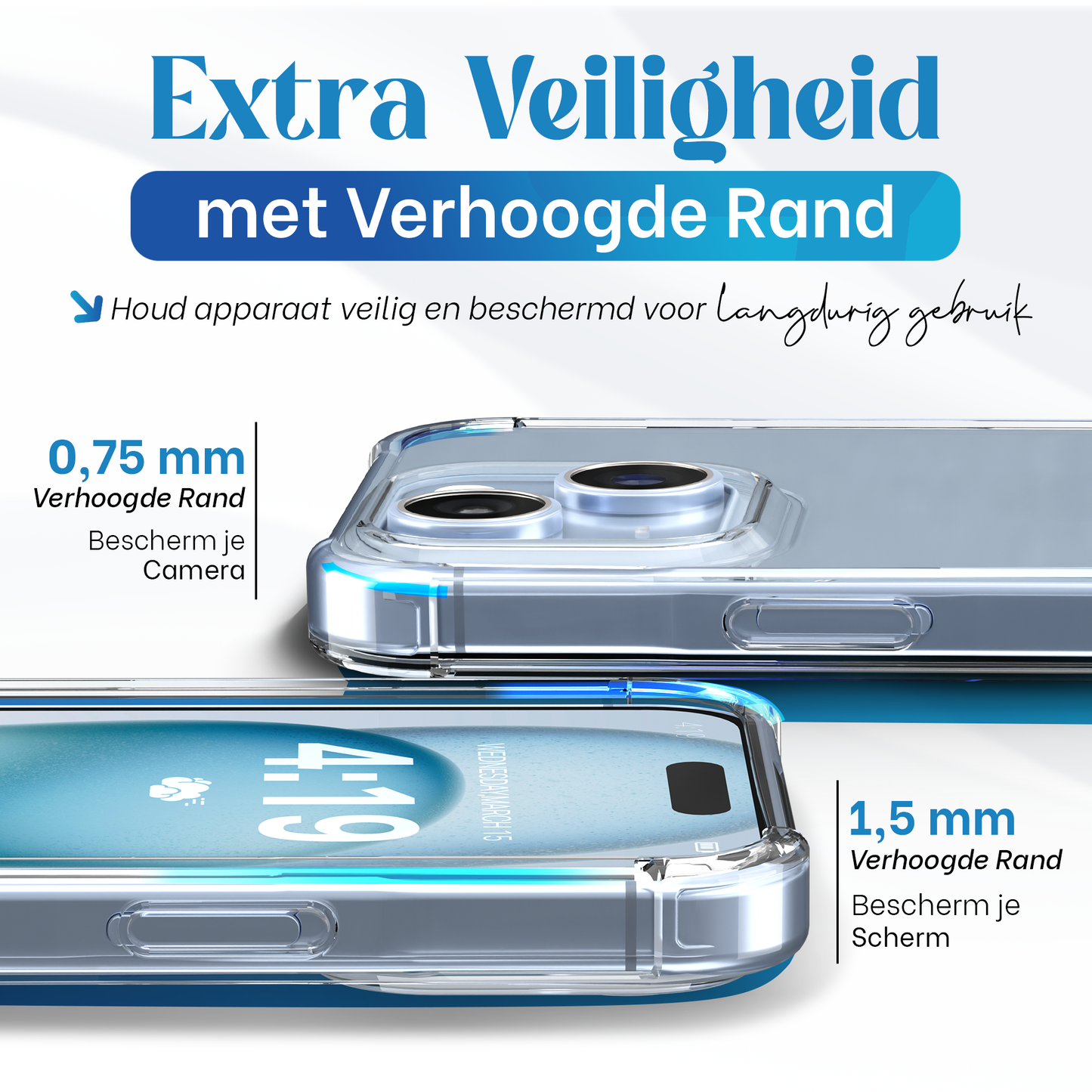 iTech Bumper Hoesje voor iPhone 15 plus – Slank, Schokbestendig & Beschermend