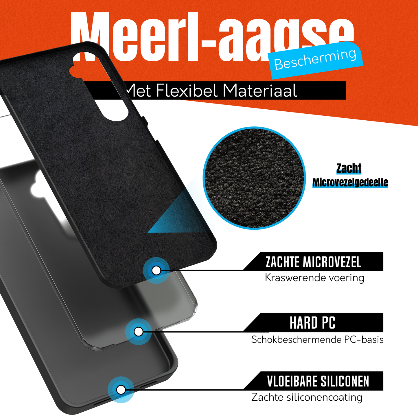 My Case Zwarte Siliconen Hoes voor Samsung Galaxy S23 Plus – Slank Maar Beschermend