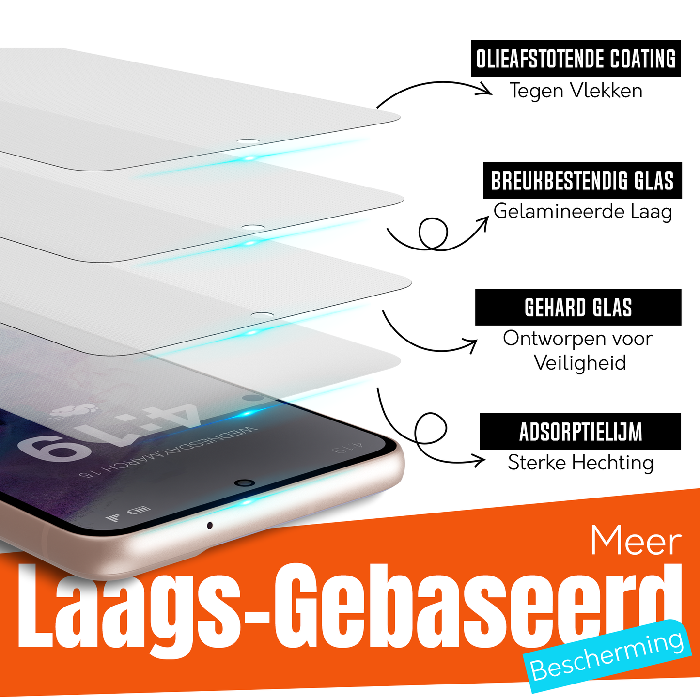 My Case 9H Gehard Glas Screenprotector voor Samsung Galaxy S21 Plus